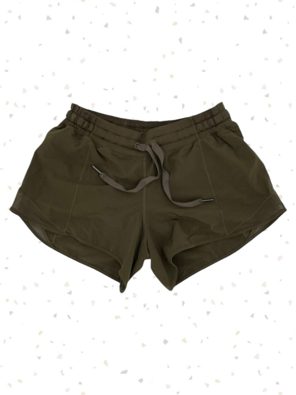 Lululemon Hotty Hot Shorts Long 4" Dark Olive Army Green Running Athletic Size 6